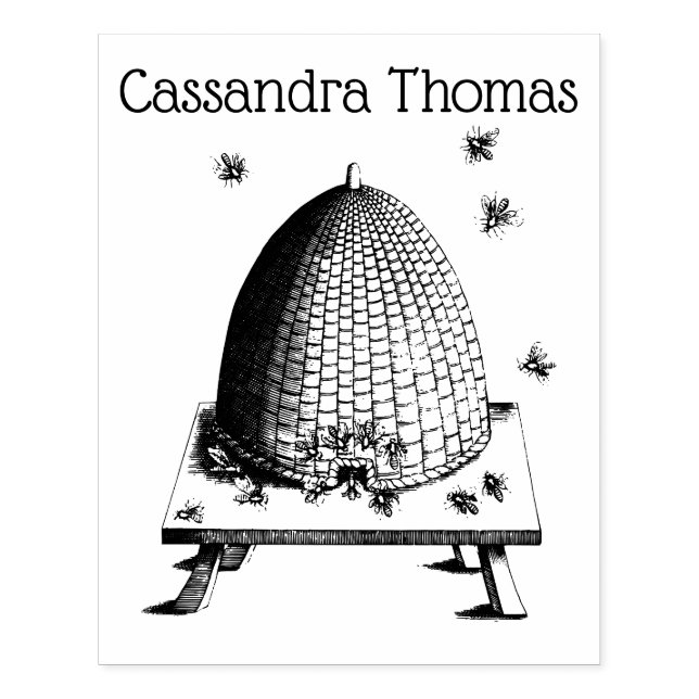 Bienenstock und Bienen #2 Heraldischer Vintager Na Gummistempel (Prägung)