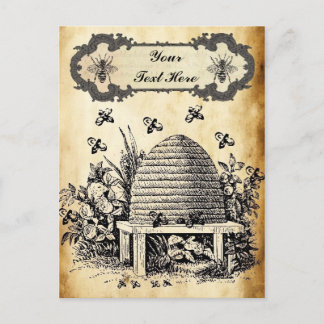Bienenstock Vintage Personalisierte Postkarte