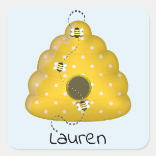 Bienenstöcke Cool Quadratischer Aufkleber