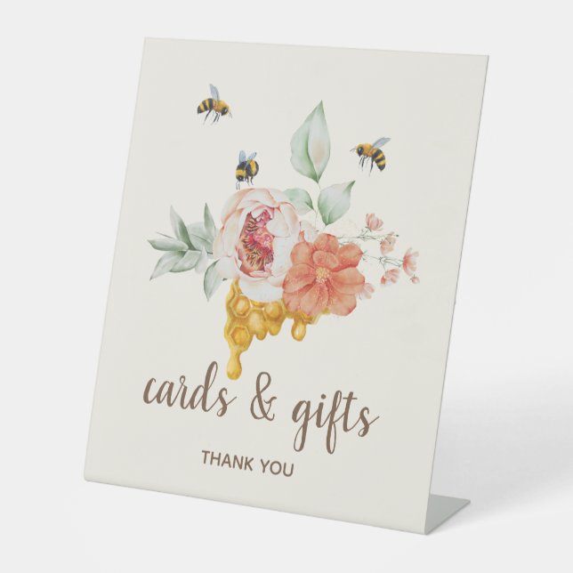 Bienenstöcke für Honeycomb Babydusche Sockelschild (Vorderseite)