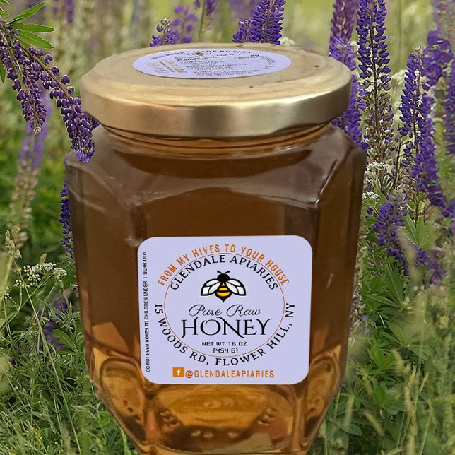 Bienenstöcke zum Haus Reine Honigkuchen Quadratischer Aufkleber (Von Creator hochgeladen)