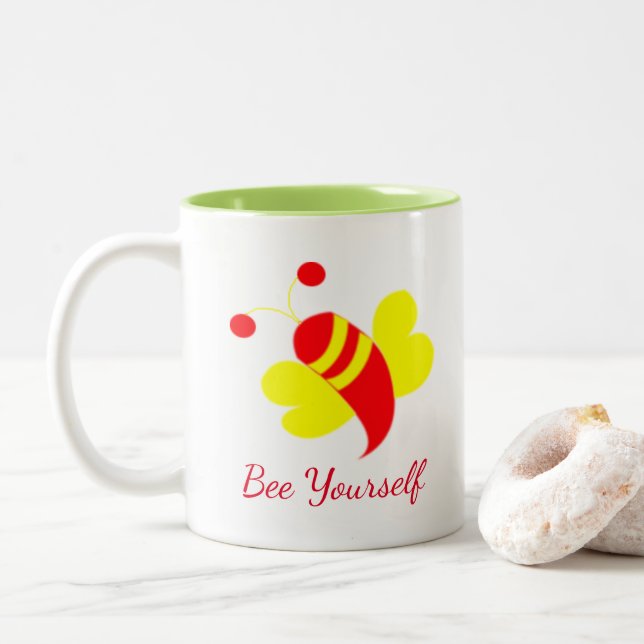 Bienenstöcke Zweifarbige Tasse (Mit Donut)