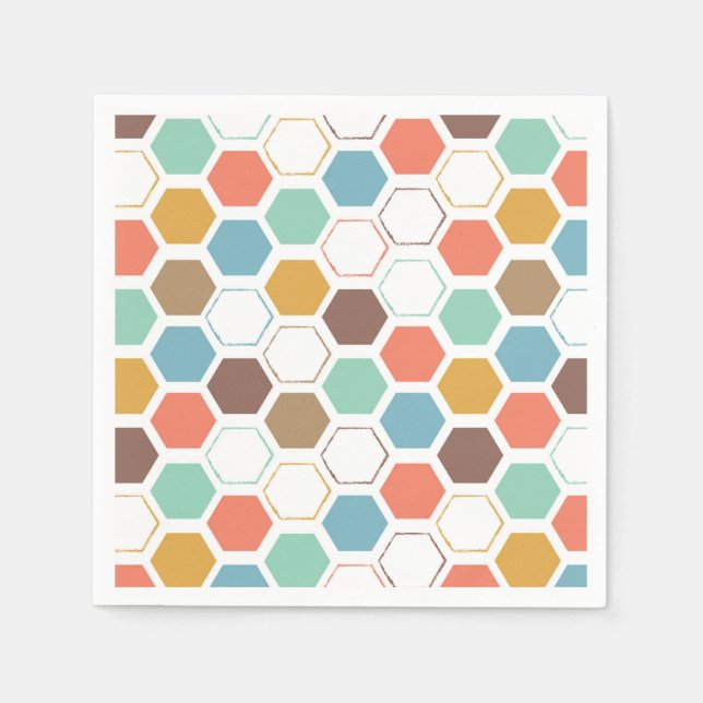 Bienenstockmodul-Muster Serviette (Vorderseite)