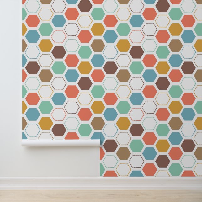 Bienenstockmodul-Muster Tapete (Anwendung)