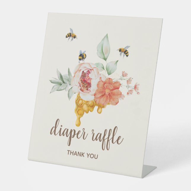 Bienenstöpsel Honeycomb Babydusche Windelwanne Sockelschild (Vorderseite)