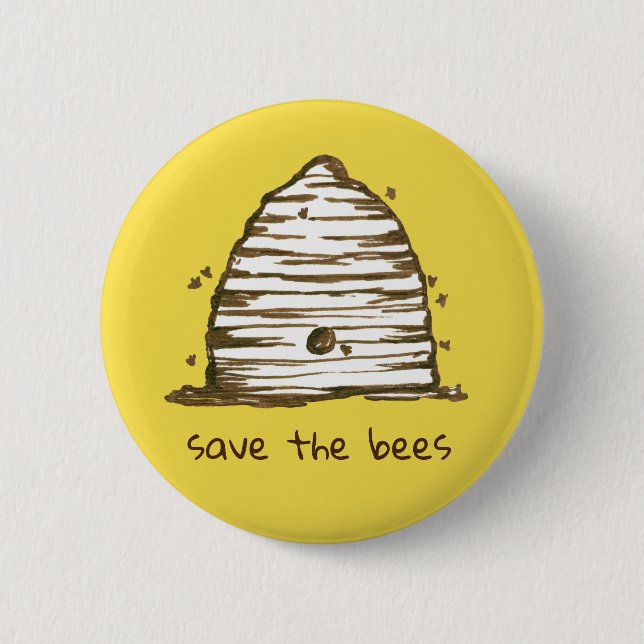 Bienenstrecke Rette die Bienen gelb Button (Vorderseite)