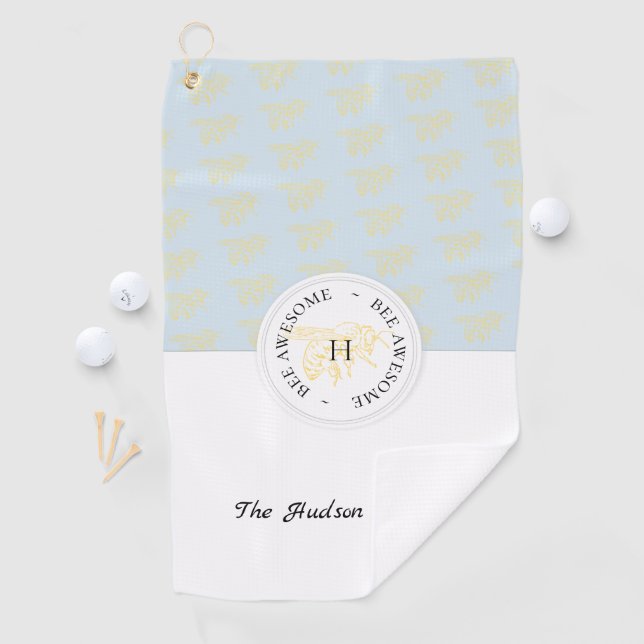 Bienenstück Phantastisch Golden Bee Personalisiert Golfhandtuch (Insitu)