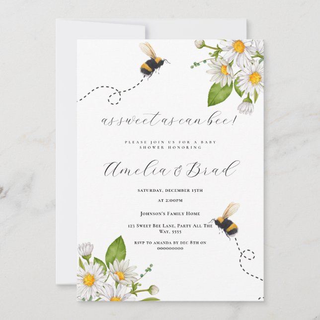 Bienenstudio Mommy soll so süß wie möglich sein Einladung (Vorderseite)