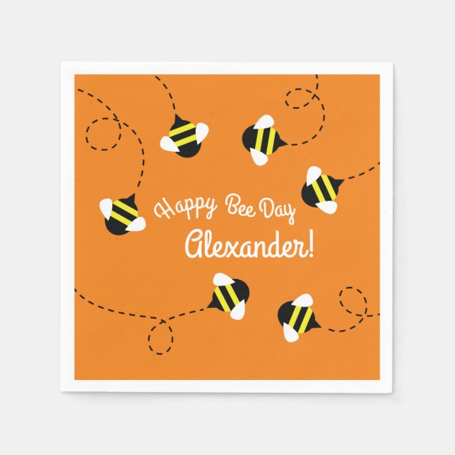 Bienentag 1. Geburtstag Party Napkins Serviette (Vorderseite)