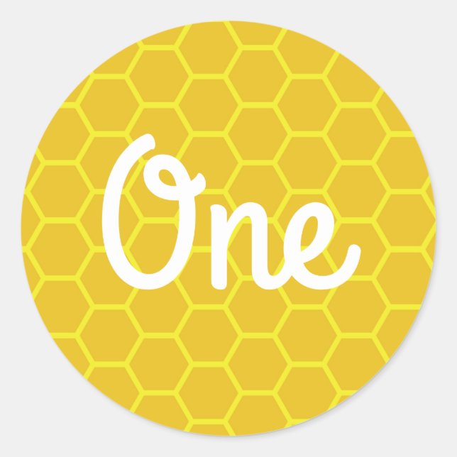 Bienentag 1. Geburtstag Sticker Siegel (Vorderseite)