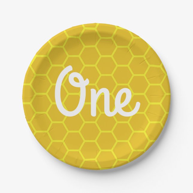 Bienentag 1. Geburtstag Teller (Vorderseite)