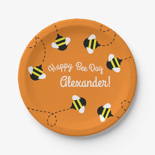 Bienentag 1. Geburtstag Teller (Vorderseite)