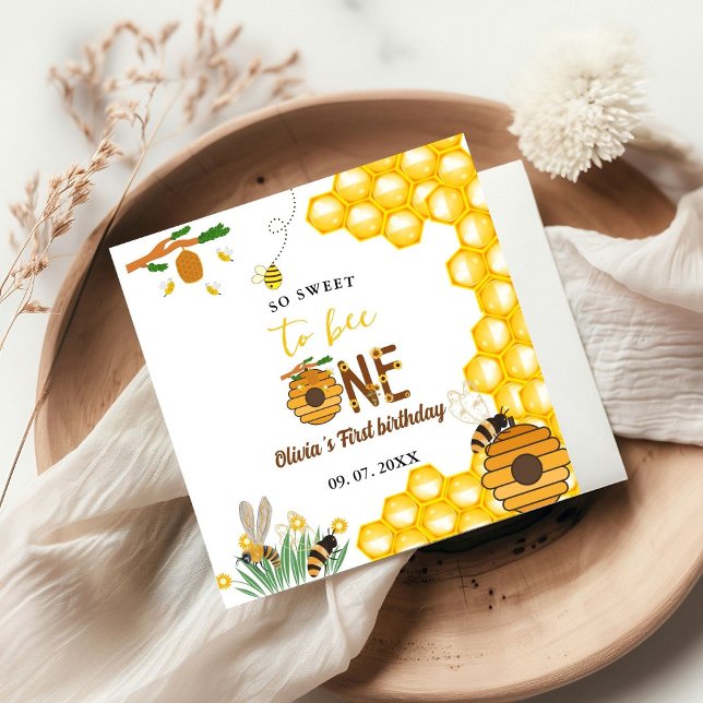 Bienentag Gelbe Biene erste Geburtstagsparty Serviette (Von Creator hochgeladen)