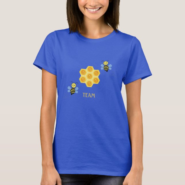Bienenteam und Honeycomb T-Shirt (Vorderseite)