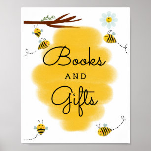Bienenthema Baby Duschbücher und Geschenke Untersc Poster