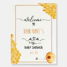 Bienenthema Baby Shower Poster (vorne und hinten)