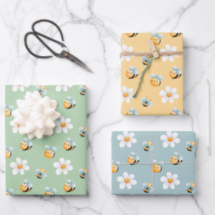 Bienenthema Niedlich Kids Wrapping Paper Geschenkpapier Set