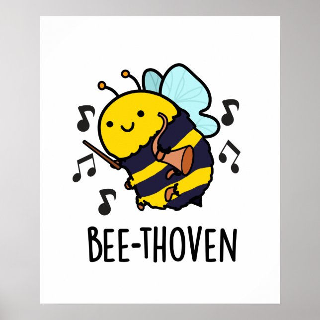 Bienenthoven Funny Music Bee Pun Poster (Vorne)