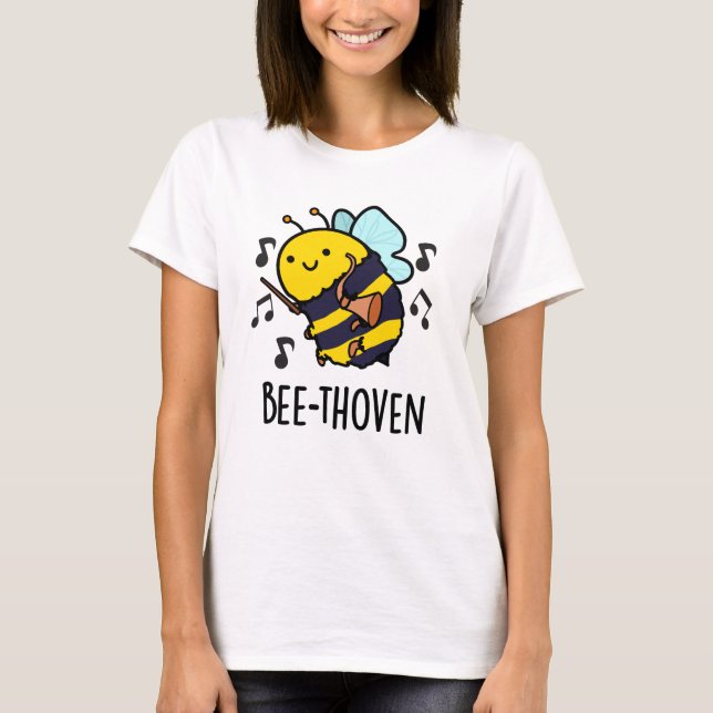 Bienenthoven Funny Music Bee Pun T-Shirt (Vorderseite)