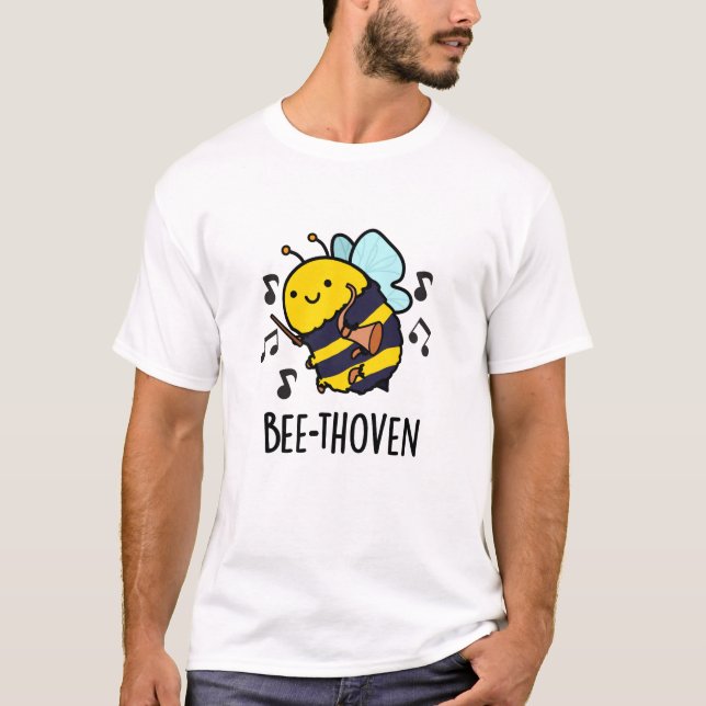 Bienenthoven Funny Music Bee Pun T-Shirt (Vorderseite)