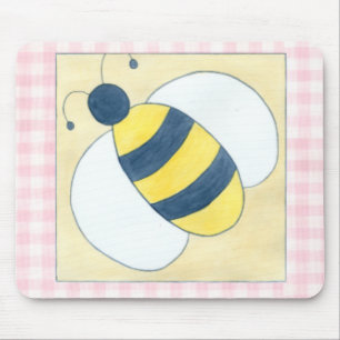 Bienentrio mit Blume Mousepad