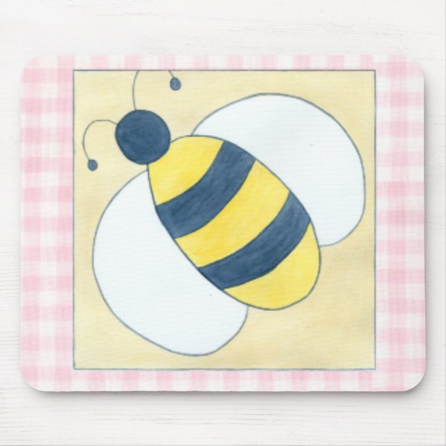 Bienentrio mit Blume Mousepad (Vorne)