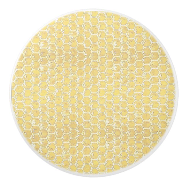 Bienenwaben-Bienenstock-Griff Keramikknauf (Vorderseite)