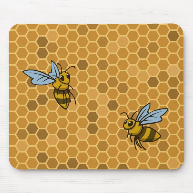 Bienenwaben-Hummel-Bienen Mousepad (Vorne)
