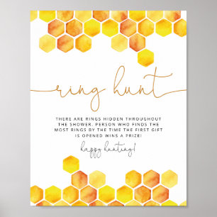 Bienenwaben-Ring-Suche-Junggesellinnen-Abschiedssp Poster
