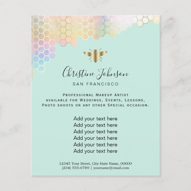 Bienenwabenkraut auf Minzhintergrund Flyer (Vorne)