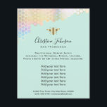 Bienenwabenkraut auf Minzhintergrund Flyer<br><div class="desc">Schönheitssalon berufliche Make-up-Künstler Flyer</div>
