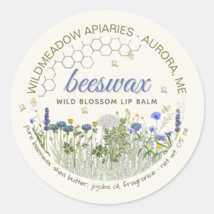 Bienenwachs-Balsam mit Wiesenblüten und Bienenklas Runder Aufkleber
