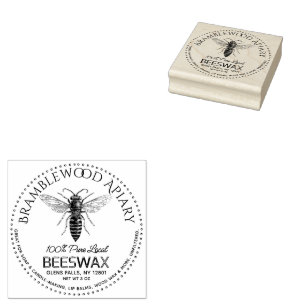 Bienenwachs-Bar mit Vintager Honigbiene Gummistempel