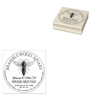 Bienenwachs-Holzbutter mit Vintager Honigbiene Gummistempel