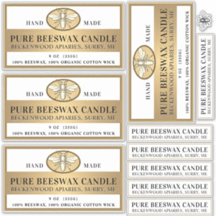 Bienenwachs-Kerze Matte Weißes oder durchsichtiges Aufkleber