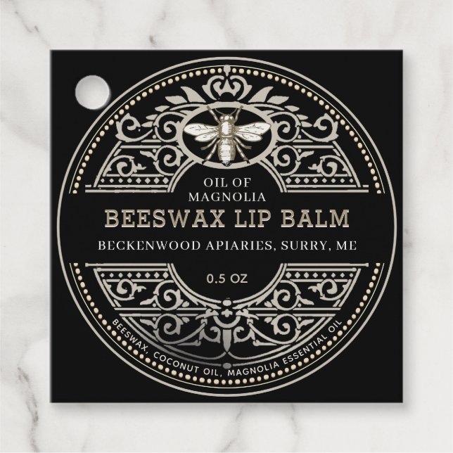 Bienenwachs Lip Balm Heraldic Bienen Produkt-Marki Geschenkanhänger (Vorderseite)