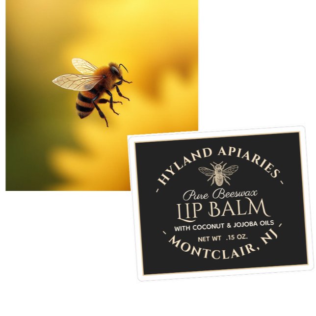 Bienenwachs Lip Balm Labels 2,125" x 1,75" Black K (Von Creator hochgeladen)