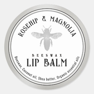 Bienenwachs Lip Balm Stilisierte Königin Biene Sil Runder Aufkleber