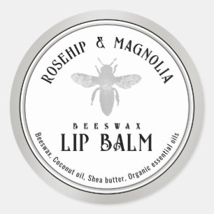 Bienenwachs Lip Balm Stilisierte Königin Biene Sil Runder Aufkleber
