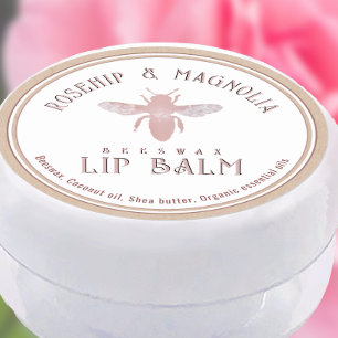 Bienenwachs Lip Balm Stilisierte Pink Queen Bee Kr Runder Aufkleber