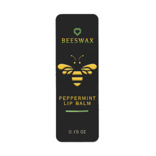 Bienenwachs Peppermint Lip Balm Label mit Bienenhe