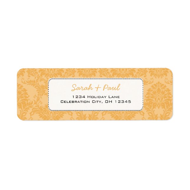 Bienenwachs Vintag Damask Rücksendeadresse (Vorne)