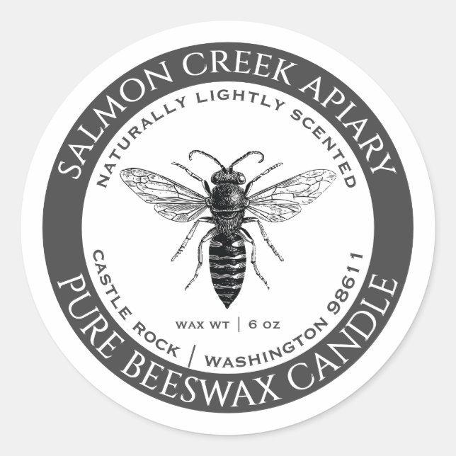 Bienenwachskandale Grau-Imkerin Runder Aufkleber (Vorderseite)