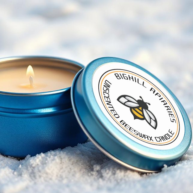 Bienenwachskandle-Etikett Runder Aufkleber (Von Creator hochgeladen)