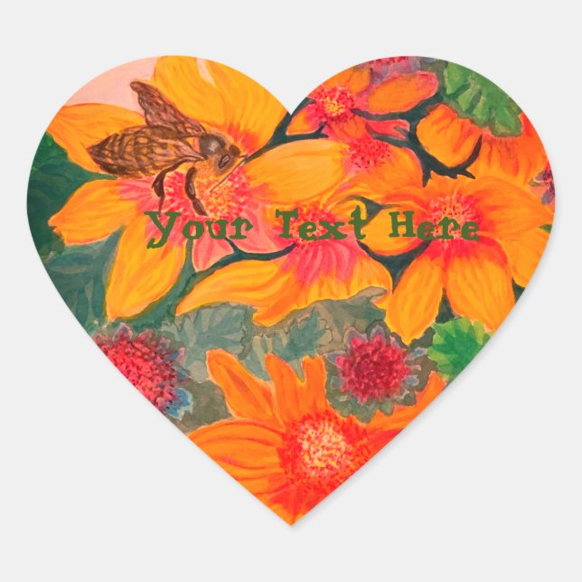 BienenWedding Herz-Aufkleber (Vorderseite)