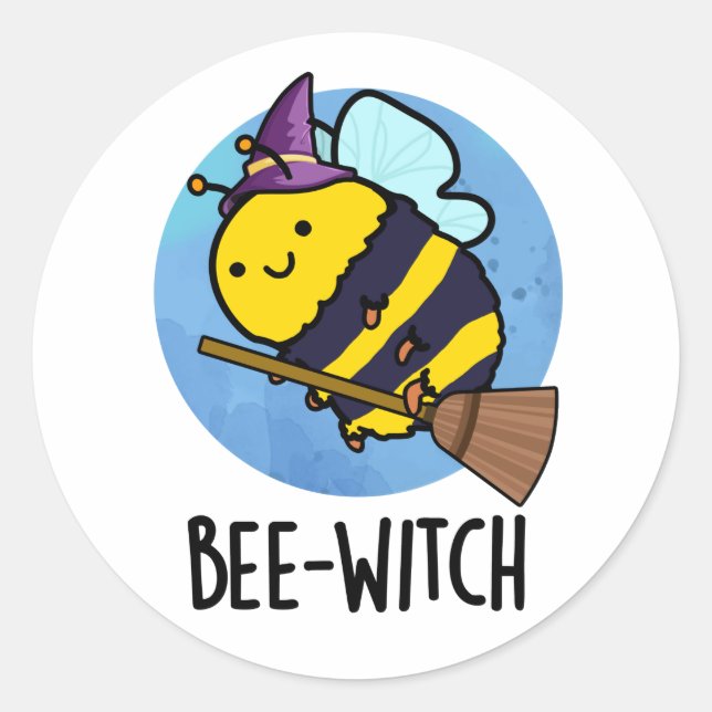 Bienenwitch-Funny Bee Pun Runder Aufkleber (Vorderseite)