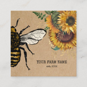 Bienenzucht Honigbienen-Honigwabenkraut Quadratische Visitenkarte