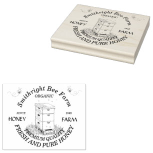 Bienenzucht mit Bienenstock Gummistempel
