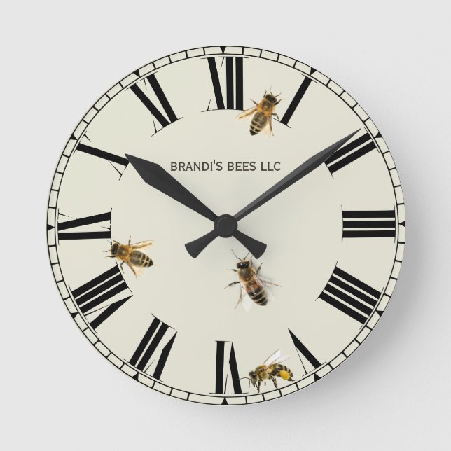 Bienenzucht-Uhr Runde Wanduhr (Vorderseite)