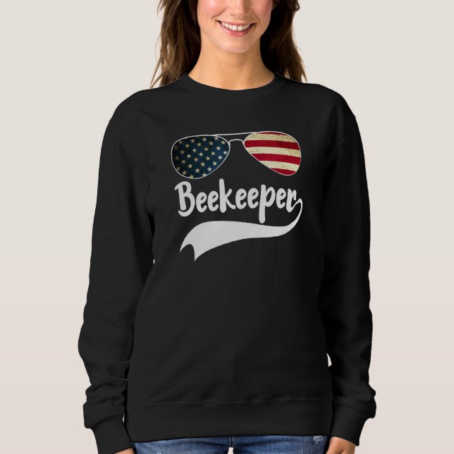 Bienenzüchter 4. Juli Amerikanische Flaggensonnenb Sweatshirt (Vorderseite)